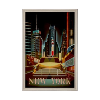 13691 - New York Go USA (XL) by Mercana Studio a Hand Embellished Decograph Framed Art Print under Glass