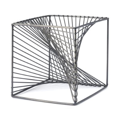 68535 - Rochon 8L x 8W Gray Metal Decorative Cube