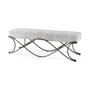 69370 - Ayla 55L x 17.6W x 18H Dark Gray Fabric Seat W/ Dark Nickel Metal Frame Bench