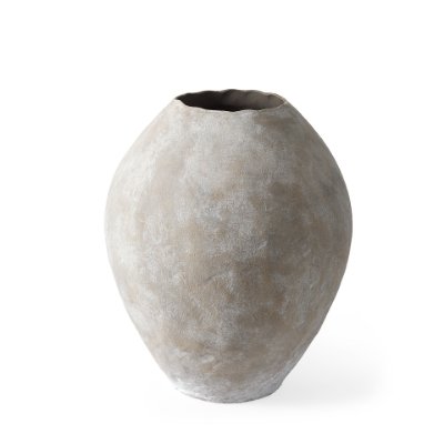 69404 - Gobi 19.75L x 20H Small Tan Ceramic Oval Vase