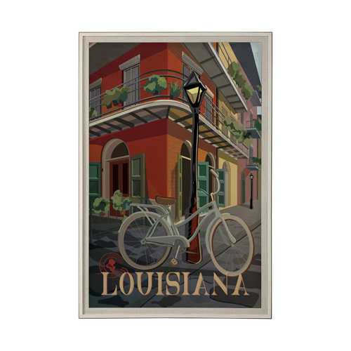 13610 - Louisiana Go USA (XL) by Mercana Studio a Hand Embellished Decograph Framed Art Print under Glass