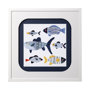 13711 - Patterned Fish II by Victoria Barnes a Hand Embellished Textured Framed Art Print Matted under Glass
