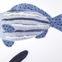 13711 - Patterned Fish II by Victoria Barnes a Hand Embellished Textured Framed Art Print Matted under Glass
