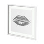 13715 - Glitter Lips I Silver by Victoria Barnes Hand Embellished Framed Art Print Matted under Glass