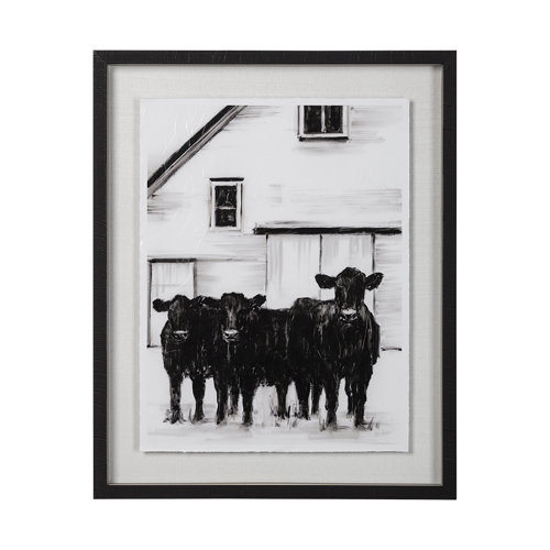 13721 - Standing Around I by Ethan Harper a Hand Embellished Textured Framed Photo Art Print Matted under Gl