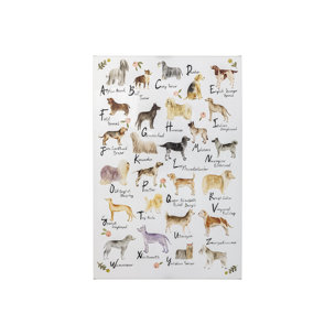 Dog Alphabet by Melissa Wang a Hand Embellished Textured Canvas