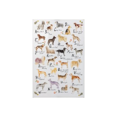 101902-S - Dog Alphabet by Melissa Wang a Hand Embellished Textured Canvas