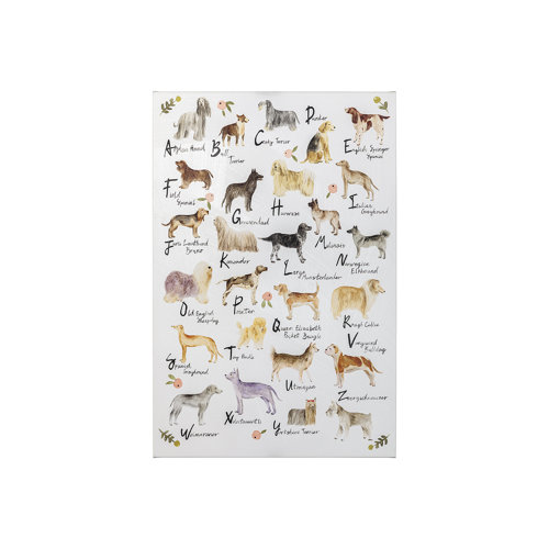 101902-S - Dog Alphabet by Melissa Wang a Hand Embellished Textured Canvas