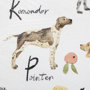 101902-L - Dog Alphabet by Melissa Wang a Hand Embellished Textured Canvas