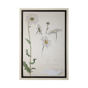 Blom Ritning by John Bauer a Hand Embellished Textured Framed Art Print Matted under Glass