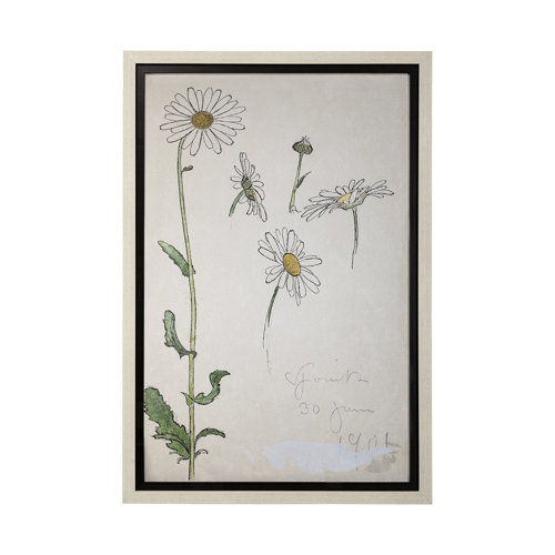 13607 - Blom Ritning by John Bauer a Hand Embellished Textured Framed Art Print Matted under Glass