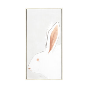 Rabit Gazing II by Mercana Studio a Hand Embellished Textured Framed Art Print