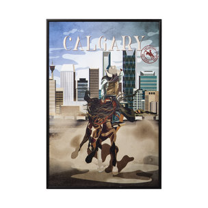 Calgary Go Canada (SM) by Mercana Studio a Hand Embellished Decograph Framed Art Print