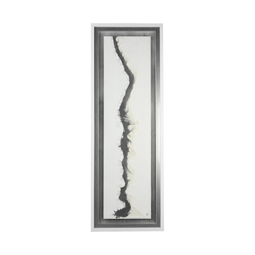 13751 - White and Silver River by Studio M a Framed Art Print Matted under Glass