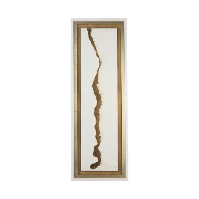 13752 - White and Gold river by Studio M a Framed Art Print Matted under Glass