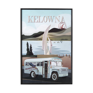 Kelowna Go Canada (SM) by Mercana Studio a Hand Embellished Framed Art Decograph Print