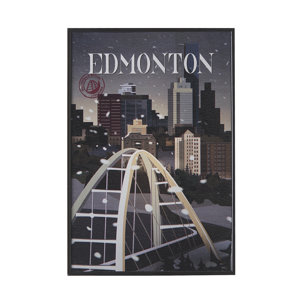 Edmonton Go Canada (SM) by Mercana Studio a Hand Embellished Decograph Framed Art Print