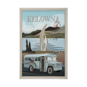 Kelowna Go Canada (XL) by Mercana Studio a Hand Embellished Decograph Framed Art Print under Glass
