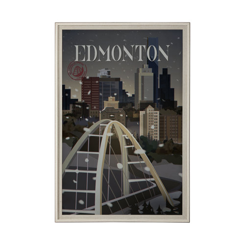 13800 - Edmonton Go Canada (XL) by Mercana Studio a Hand Embellished Decograph Framed Art Print under Glass