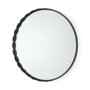 69323 - Adelaide 29.7"Black Metal Scallop Edge Round Mirror