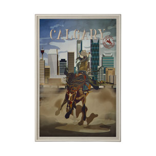 Calgary Go Canada (XL) by Mercana Studio a Hand Embellished Decograph Framed Art Print under Glass
