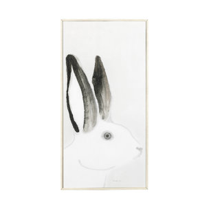 Rabit Gazing I by Mercana Studio a Hand Embellished Textured Framed Art Print