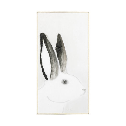 13666 - Rabit Gazing I by Mercana Studio a Hand Embellished Textured Framed Art Print