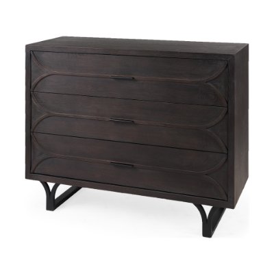 69373 - Giselle I 40L x 16W Dark Brown Fir Veneer 3 Drawer Accent Cabinet 