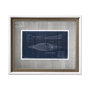 13725 - Canoe Blueprint  by Dayna a Hand Embellished Textured Framed Art Print Matted under Glass