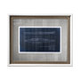 13726 - Kayak Blueprint  by Dayna a Hand Embellished Textured Framed Art Print Matted under Glass