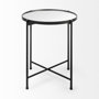 69339 - Samantha (Small) Black Mirror Top  Accent Table
