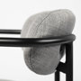 69358 - Parker Gray Fabric Seat Black Metal Dining Chair