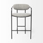 69359 - Parker Gray Fabric Seat Black Metal Counter Stool