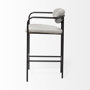 69359 - Parker Gray Fabric Seat Black Metal Counter Stool
