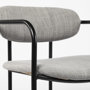 69359 - Parker Gray Fabric Seat Black Metal Counter Stool