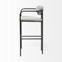 69360 - Parker Gray Fabric Seat Black Metal Bar Stool
