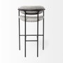 69360 - Parker Gray Fabric Seat Black Metal Bar Stool