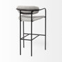 69360 - Parker Gray Fabric Seat Black Metal Bar Stool