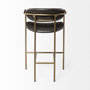 69362 - Parker Brown Faux Leather Seat Gold Metal Counter Stool