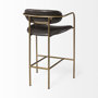 69362 - Parker Brown Faux Leather Seat Gold Metal Counter Stool
