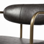 69362 - Parker Brown Faux Leather Seat Gold Metal Counter Stool