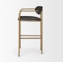 69363 - Parker Brown Faux Leather Seat Gold Metal Bar Stool