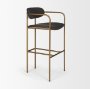 69363 - Parker Brown Faux Leather Seat Gold Metal Bar Stool