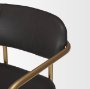 69363 - Parker Brown Faux Leather Seat Gold Metal Bar Stool