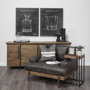 67842 - Maddox 16L x 13.5W x 27H Medium Brown Wood w/ Black Metal C-shaped End/Side Table