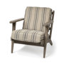 68186 - Olympus III Striped Brown Jute Wrapped Wooden Frame Accent Chair 