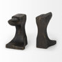 69073 - Anvilia (Set of 2) 12L x 4W Black With Gold Accents Anvil Shaped Bookends