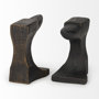 69073 - Anvilia (Set of 2) 12L x 4W Black With Gold Accents Anvil Shaped Bookends