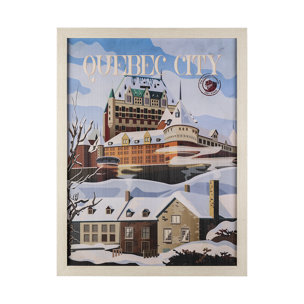 Quebec City Go Canada (L) by Mercana Studio a Hand Embellished Decograph Framed Art Print