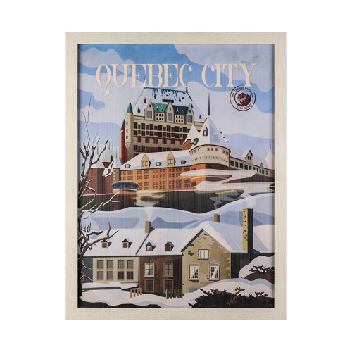 13587 - Quebec City Go Canada (L) by Mercana Studio a Hand Embellished Decograph Framed Art Print